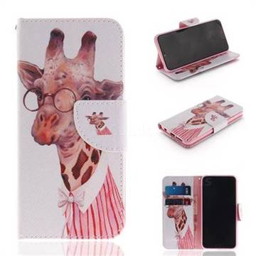 Pink Giraffe PU Leather Wallet Case for Huawei Honor 10