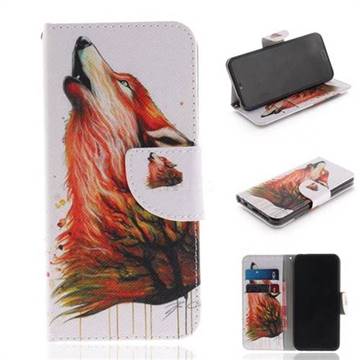 Color Wolf PU Leather Wallet Case for Huawei Honor 10