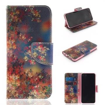 Colored Flowers PU Leather Wallet Case for Huawei Honor 10
