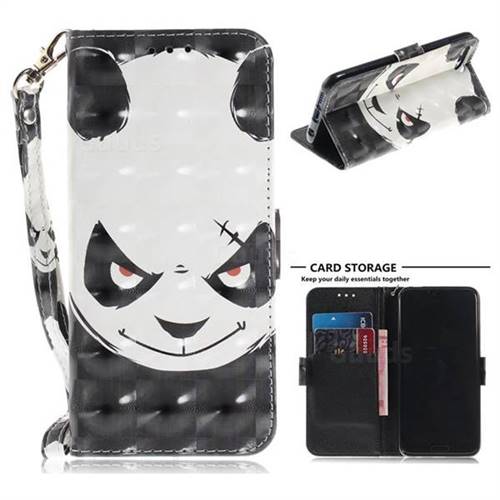Angry Bear 3D Painted Leather Wallet Phone Case for Huawei Honor 10