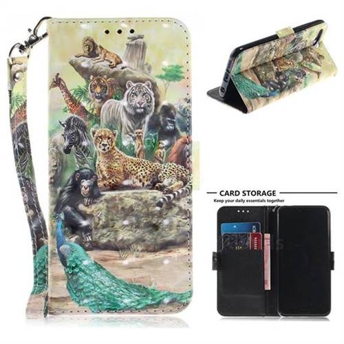 Beast Zoo 3D Painted Leather Wallet Phone Case for Huawei Honor 10