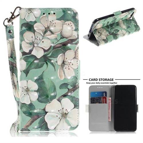 Watercolor Flower 3D Painted Leather Wallet Phone Case for Huawei Honor 10