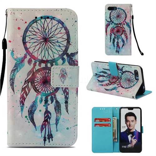 ColorDrops Wind Chimes 3D Painted Leather Wallet Case for Huawei Honor 10