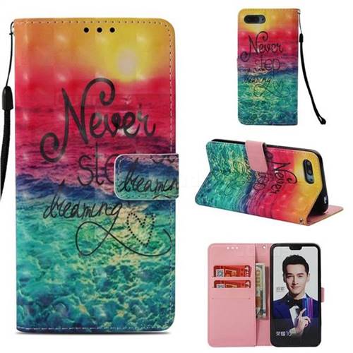 Colorful Dream Catcher 3D Painted Leather Wallet Case for Huawei Honor 10