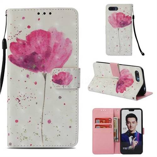 Watercolor 3D Painted Leather Wallet Case for Huawei Honor 10