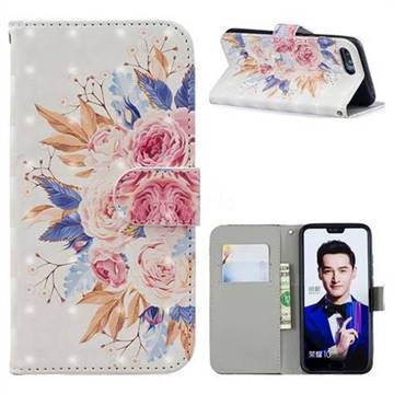 Rose Flowers 3D Painted Leather Phone Wallet Case for Huawei Honor 10
