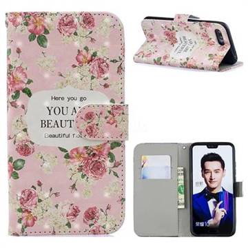 Butterfly Flower 3D Painted Leather Phone Wallet Case for Huawei Honor 10