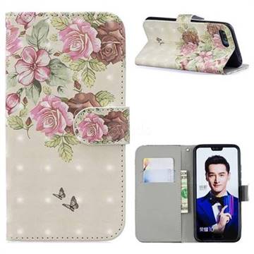 Beauty Rose 3D Painted Leather Phone Wallet Case for Huawei Honor 10