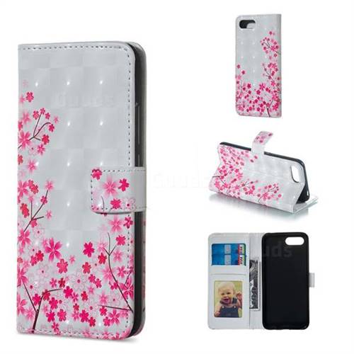 Cherry Blossom 3D Painted Leather Phone Wallet Case for Huawei Honor 10