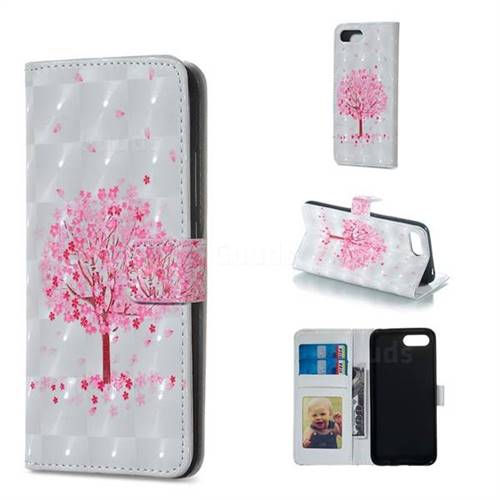 Sakura Flower Tree 3D Painted Leather Phone Wallet Case for Huawei Honor 10