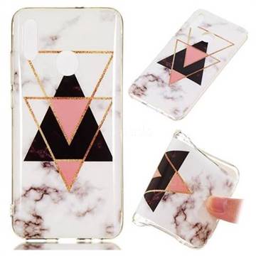 Inverted Triangle Black Soft TPU Marble Pattern Phone Case for Huawei Honor 10 Lite