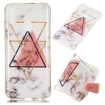Inverted Triangle Powder Soft TPU Marble Pattern Phone Case for Huawei Honor 10 Lite