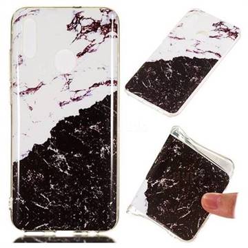 Black and White Soft TPU Marble Pattern Phone Case for Huawei Honor 10 Lite