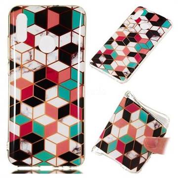 Three-dimensional Square Soft TPU Marble Pattern Phone Case for Huawei Honor 10 Lite