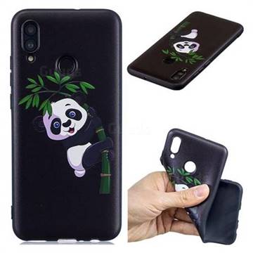 Bamboo Panda 3D Embossed Relief Black Soft Back Cover for Huawei Honor 10 Lite