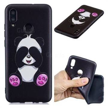 Lovely Panda 3D Embossed Relief Black Soft Back Cover for Huawei Honor 10 Lite