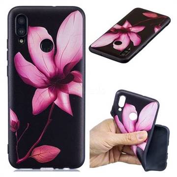 Lotus Flower 3D Embossed Relief Black Soft Back Cover for Huawei Honor 10 Lite