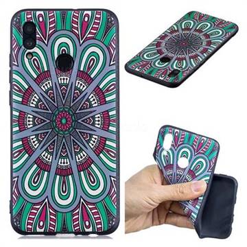 Mandala 3D Embossed Relief Black Soft Back Cover for Huawei Honor 10 Lite