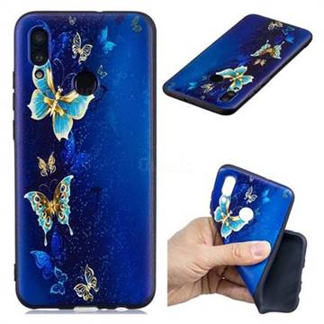 Golden Butterflies 3D Embossed Relief Black Soft Back Cover for Huawei Honor 10 Lite