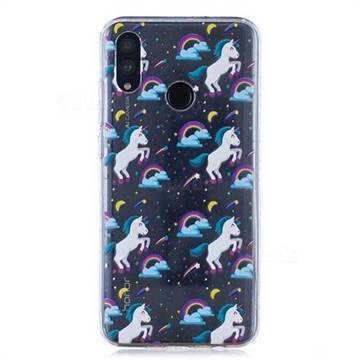Rainbow Running Unicorn Super Clear Soft TPU Back Cover for Huawei Honor 10 Lite