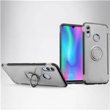 Armor Anti Drop Carbon PC + Silicon Invisible Ring Holder Phone Case for Huawei Honor 10 Lite - Silver