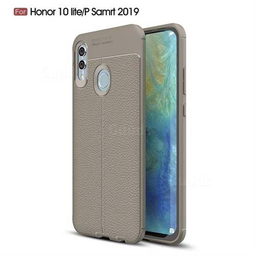 Luxury Auto Focus Litchi Texture Silicone TPU Back Cover for Huawei Honor 10 Lite - Gray