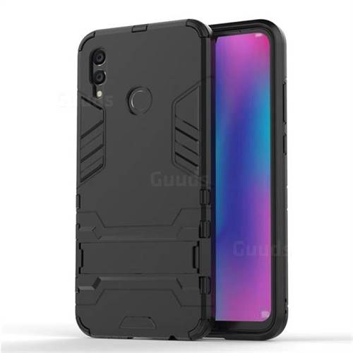 Armor Premium Tactical Grip Kickstand Shockproof Dual Layer Rugged Hard Cover for Huawei Honor 10 Lite - Black