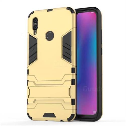 Armor Premium Tactical Grip Kickstand Shockproof Dual Layer Rugged Hard Cover for Huawei Honor 10 Lite - Golden