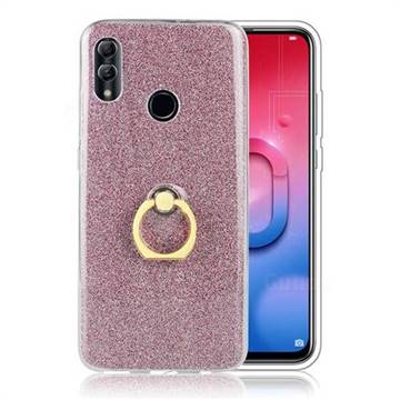 Luxury Soft TPU Glitter Back Ring Cover with 360 Rotate Finger Holder Buckle for Huawei Honor 10 Lite - Pink