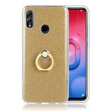 Luxury Soft TPU Glitter Back Ring Cover with 360 Rotate Finger Holder Buckle for Huawei Honor 10 Lite - Golden