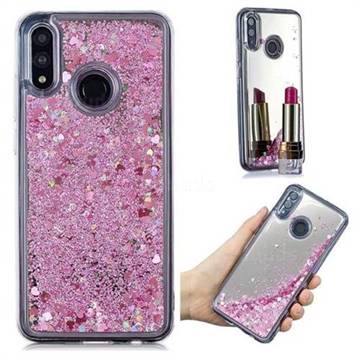 Glitter Sand Mirror Quicksand Dynamic Liquid Star TPU Case for Huawei Honor 10 Lite - Cherry Pink