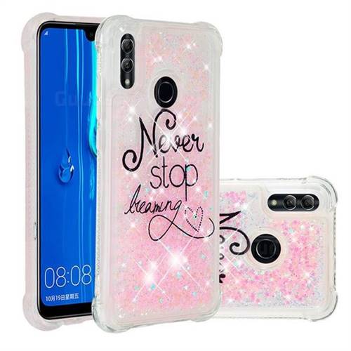 Never Stop Dreaming Dynamic Liquid Glitter Sand Quicksand Star TPU Case for Huawei Honor 10 Lite