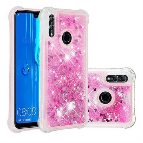 Dynamic Liquid Glitter Sand Quicksand TPU Case for Huawei Honor 10 Lite - Pink Love Heart
