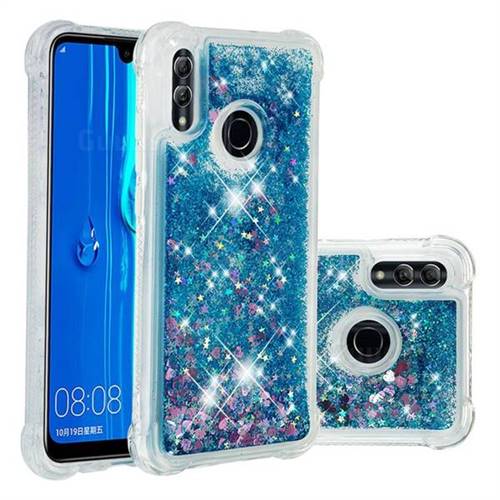 Dynamic Liquid Glitter Sand Quicksand TPU Case for Huawei Honor 10 Lite - Blue Love Heart