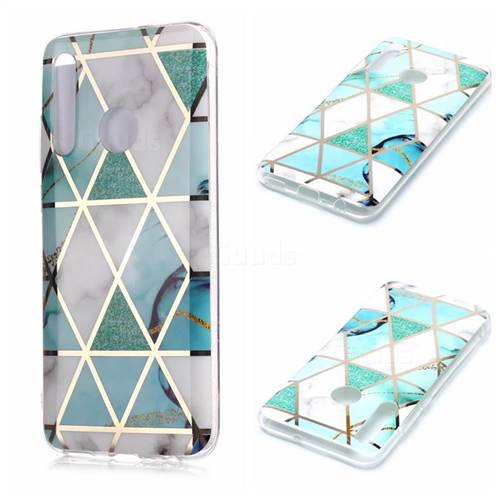 Green White Galvanized Rose Gold Marble Phone Back Cover for Huawei Honor 10 Lite