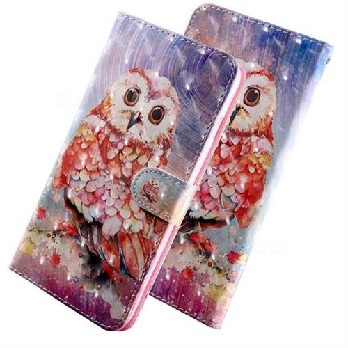 Colored Owl 3D Painted Leather Wallet Case for Huawei Honor 10 Lite