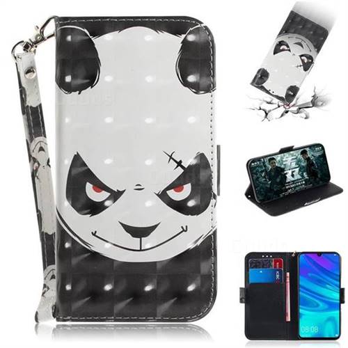 Angry Bear 3D Painted Leather Wallet Phone Case for Huawei Honor 10 Lite