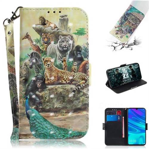 Beast Zoo 3D Painted Leather Wallet Phone Case for Huawei Honor 10 Lite