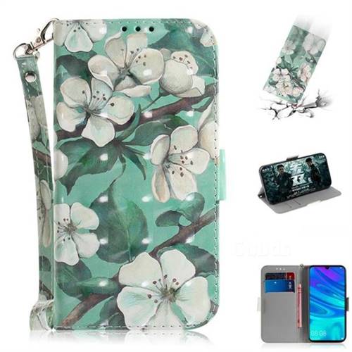 Watercolor Flower 3D Painted Leather Wallet Phone Case for Huawei Honor 10 Lite