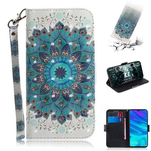 Peacock Mandala 3D Painted Leather Wallet Phone Case for Huawei Honor 10 Lite
