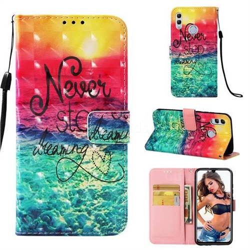 Colorful Dream Catcher 3D Painted Leather Wallet Case for Huawei Honor 10 Lite