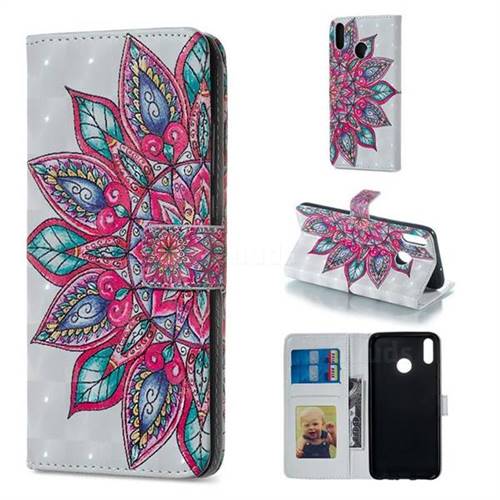 Mandara Flower 3D Painted Leather Phone Wallet Case for Huawei Honor 10 Lite
