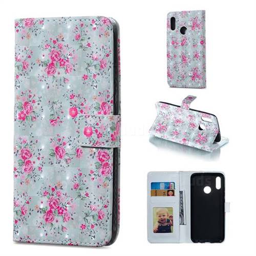 Roses Flower 3D Painted Leather Phone Wallet Case for Huawei Honor 10 Lite