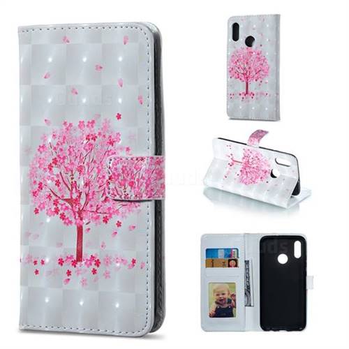 Sakura Flower Tree 3D Painted Leather Phone Wallet Case for Huawei Honor 10 Lite