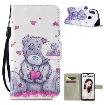 Love Panda 3D Painted Leather Wallet Phone Case for Huawei Honor 10 Lite