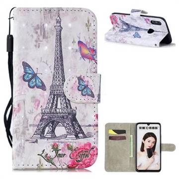 Paris Tower 3D Painted Leather Wallet Phone Case for Huawei Honor 10 Lite