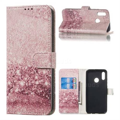 Glittering Rose Gold PU Leather Wallet Case for Huawei Honor 10 Lite