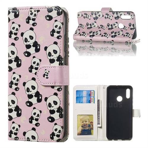 Cute Panda 3D Relief Oil PU Leather Wallet Case for Huawei Honor 10 Lite