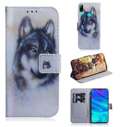 Snow Wolf PU Leather Wallet Case for Huawei Honor 10 Lite