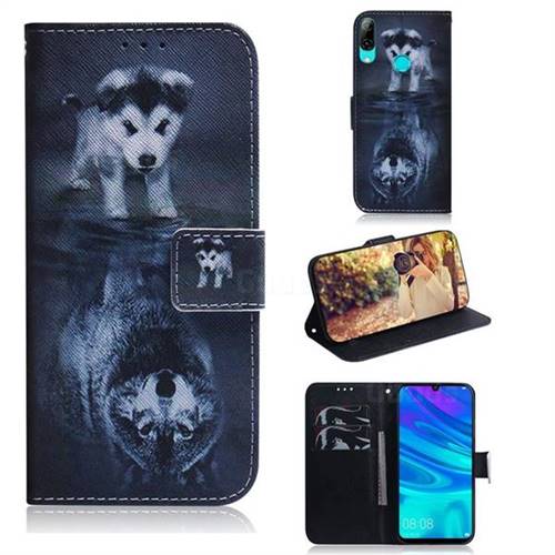 Wolf and Dog PU Leather Wallet Case for Huawei Honor 10 Lite